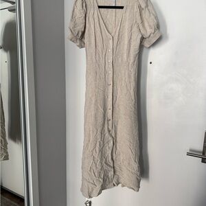 Rachel Pally Cream Button-Down Midi Dress